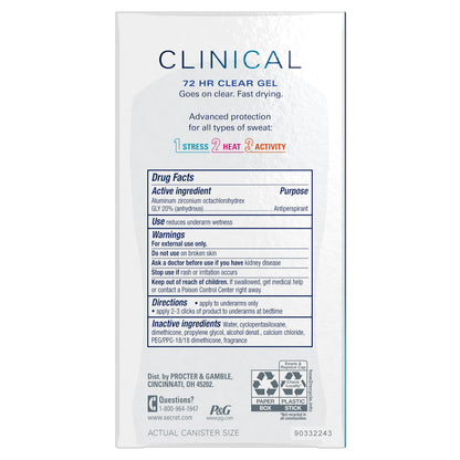 Secret Clinical Antiperspirant Deodorant, Completely Clean 2.6 oz Pack of 2