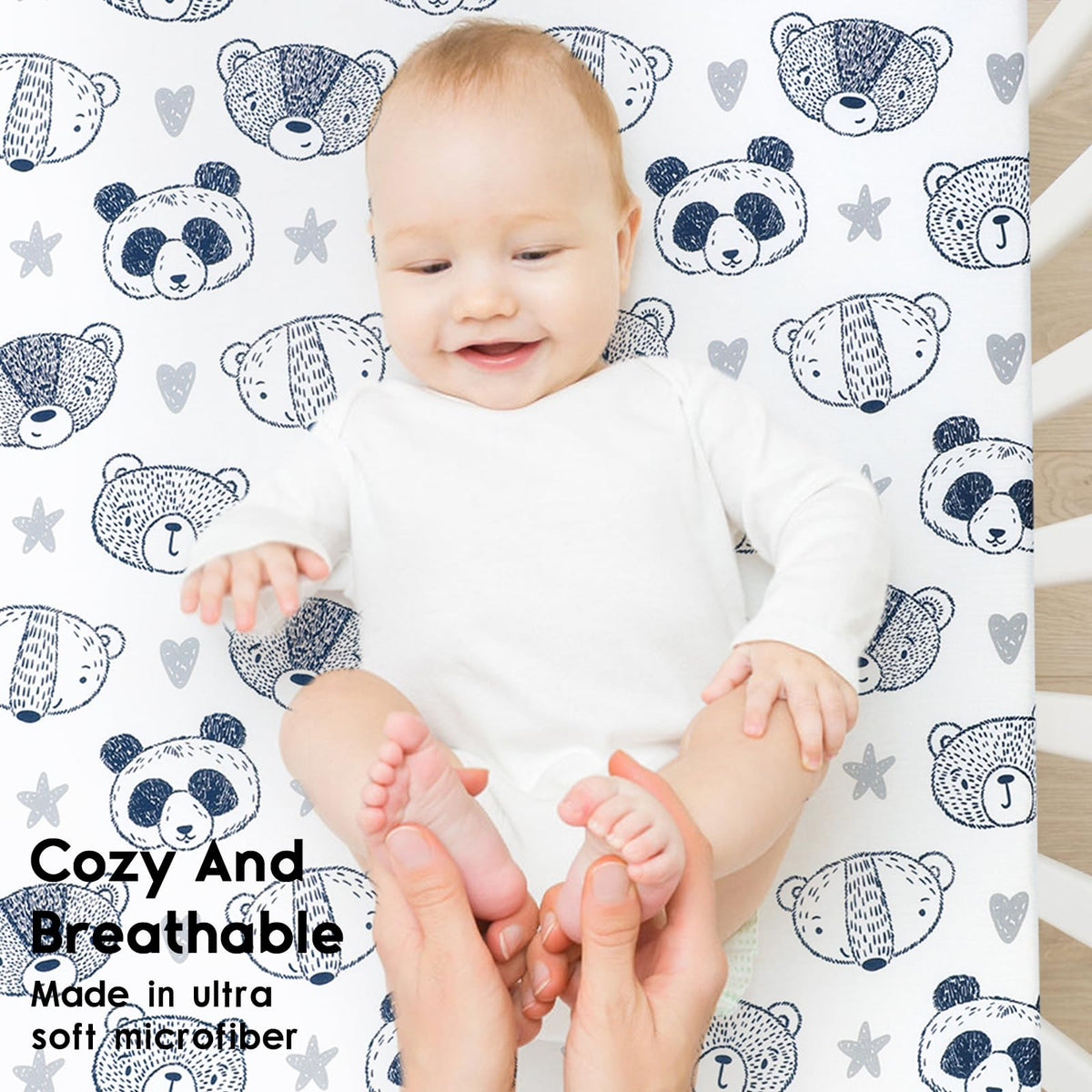 Yoofoss 2-Pack Baby Crib Sheets for Boys Girls 52x28 (Green+Leaf)