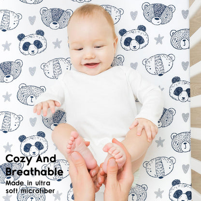 Yoofoss 2-Pack Baby Crib Sheets for Boys Girls 52x28 (Green+Leaf)