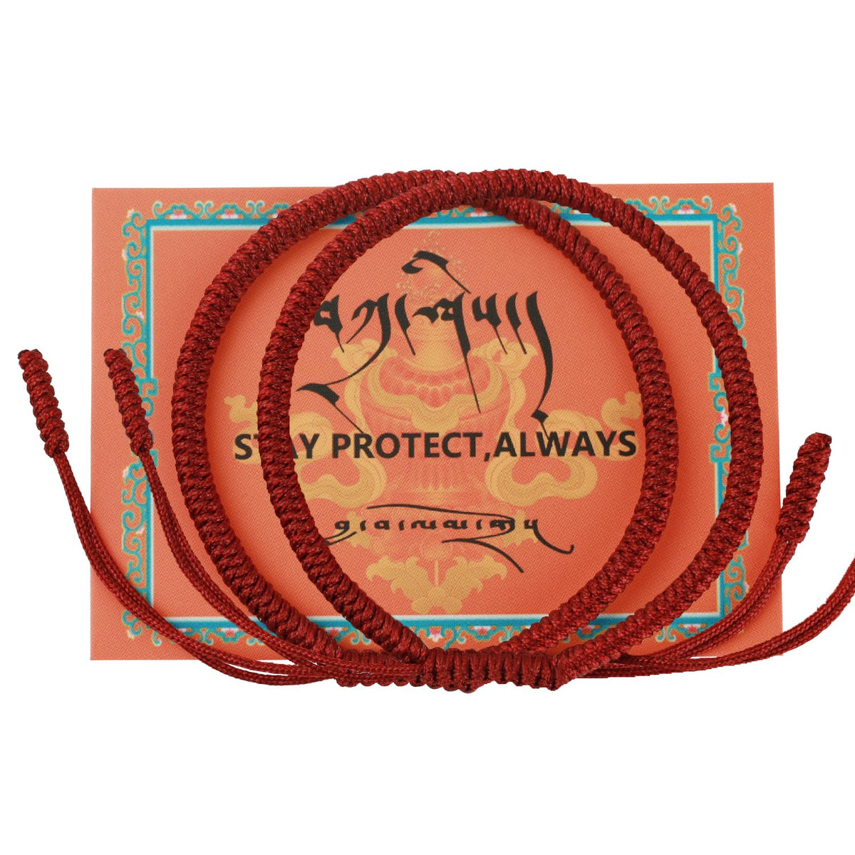 Authentic blessed Tibetan monks handmade Dorje Knot protection bracelet for women and men with a talisman