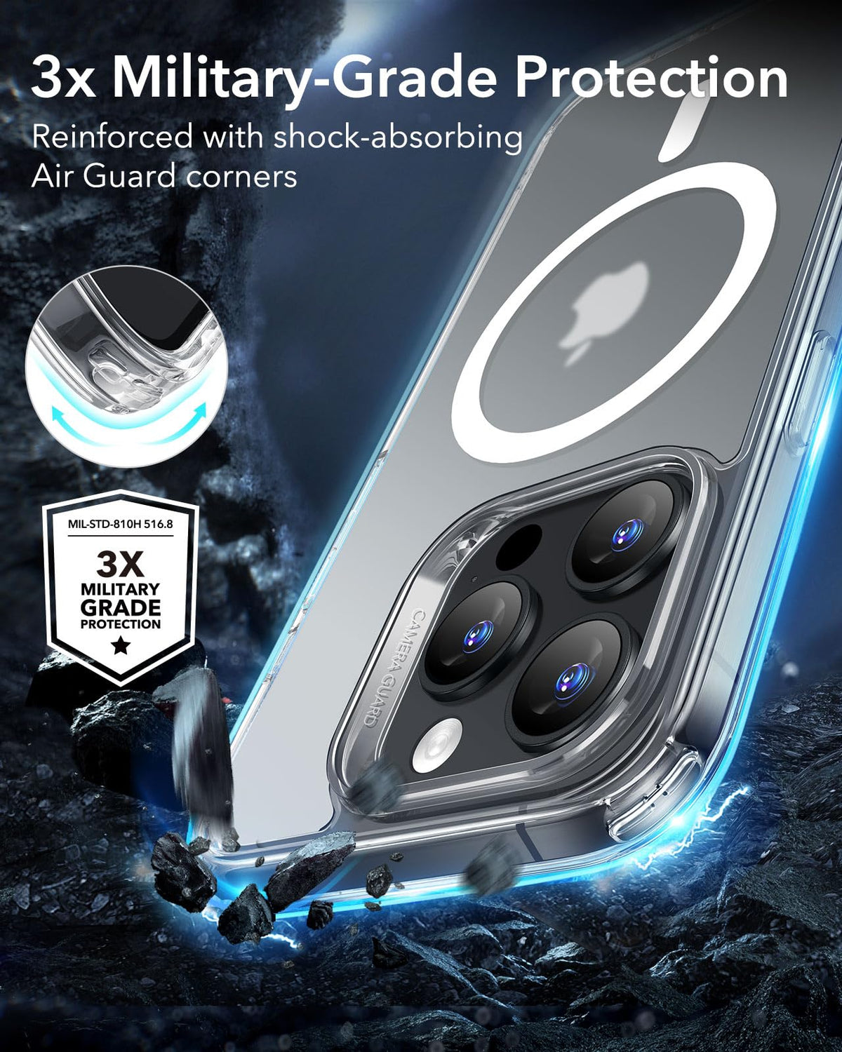 ESR Classic Hybrid for iPhone 16 Pro Max Case, Clear