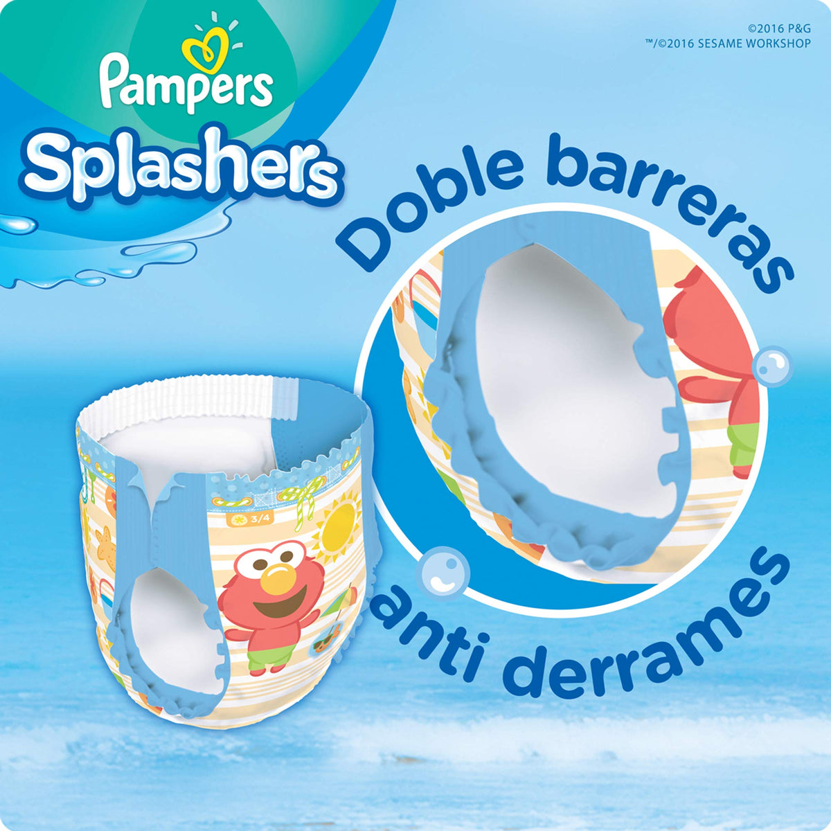 Pampers Splashers Swim Diapers, Size 4, 18 Count, Disposable Swim Diapers, Contains Mess, No Swell