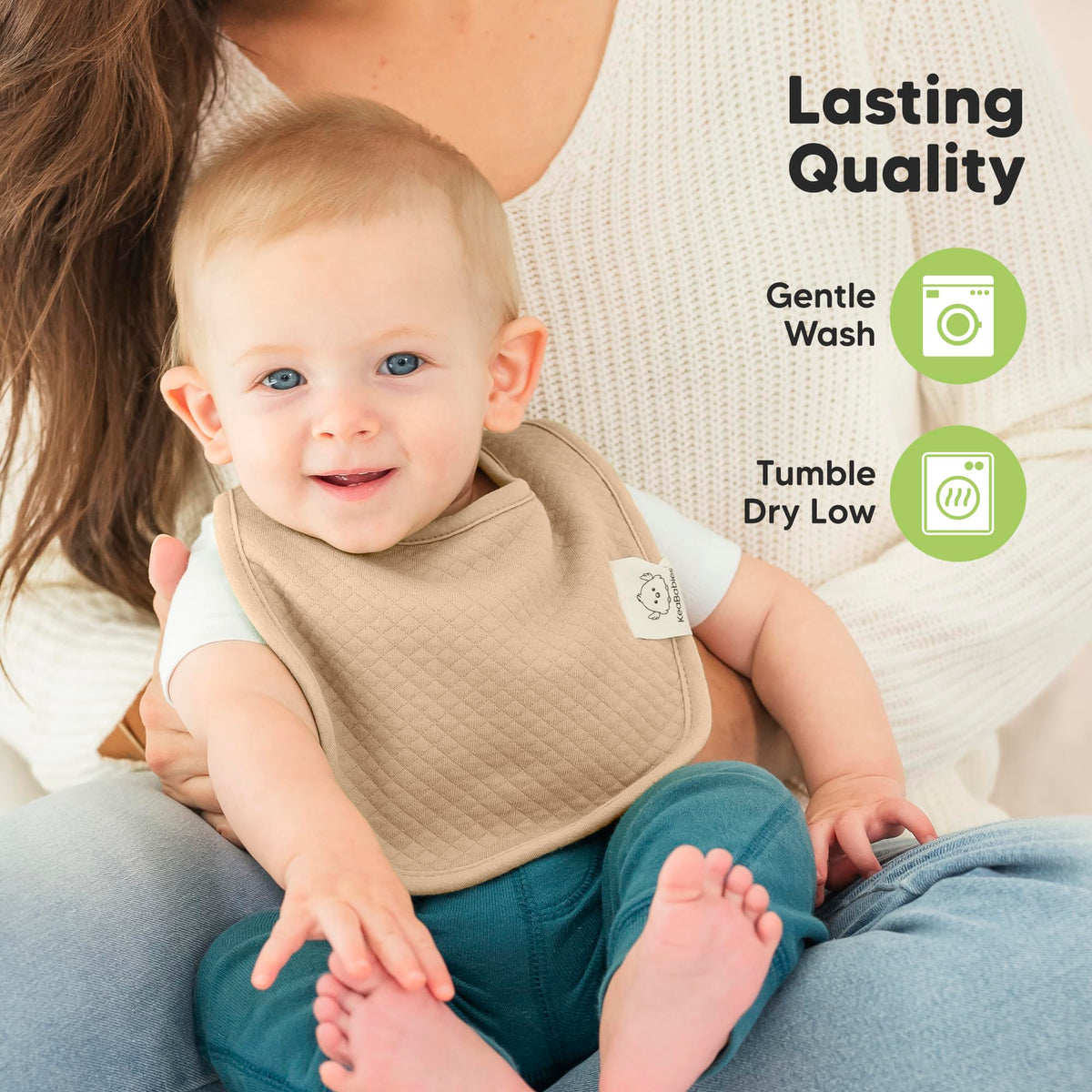 KeaBabies 8-Pack Organic Baby Bibs for Drooling and Teething (Sweet Charm)