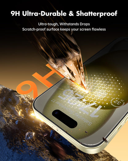 UNBREAKcable Privacy Screen Protector for iPhone 16 Pro, 2-Pack