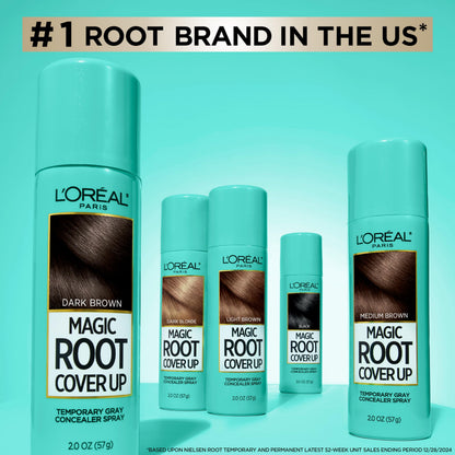 L'Oreal Paris Magic Root Gray Hair Cover Up, Medium Brown, 2 oz, 2 Count