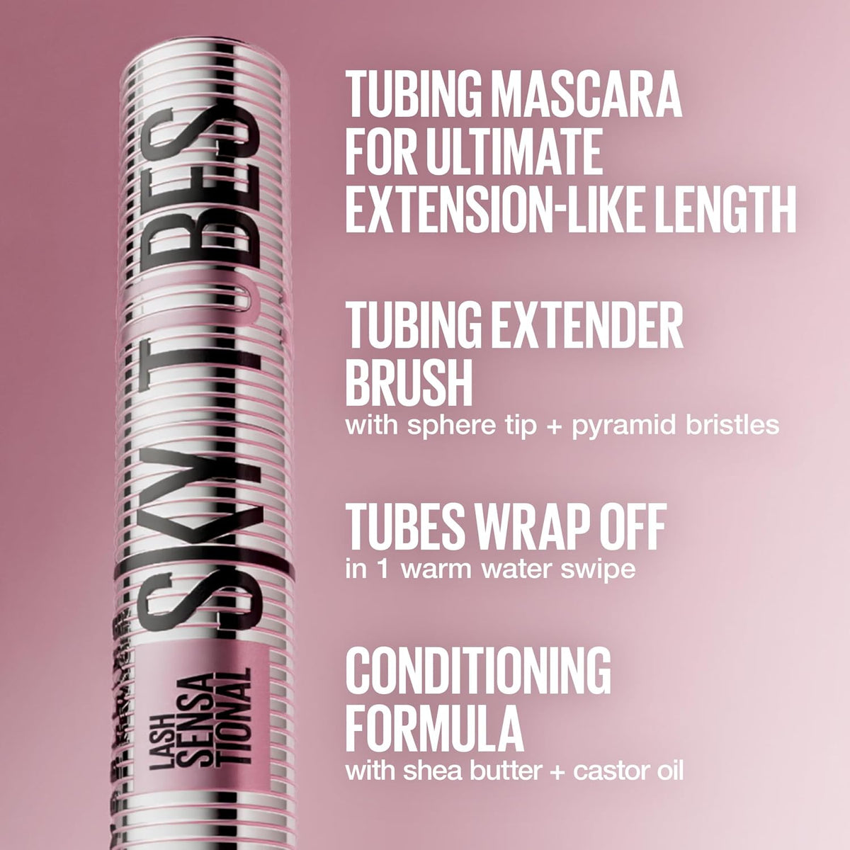 Maybelline Lash Sensational Sky Tubes Tubing Mascara, Very Black
