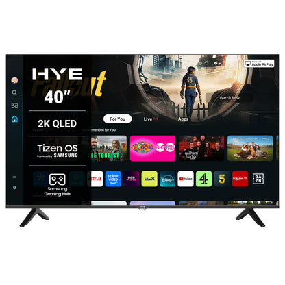 HYE 43" LED Smart TV - 4K Ultra HD, Samsung Tizen OS & Gaming Hub, Black