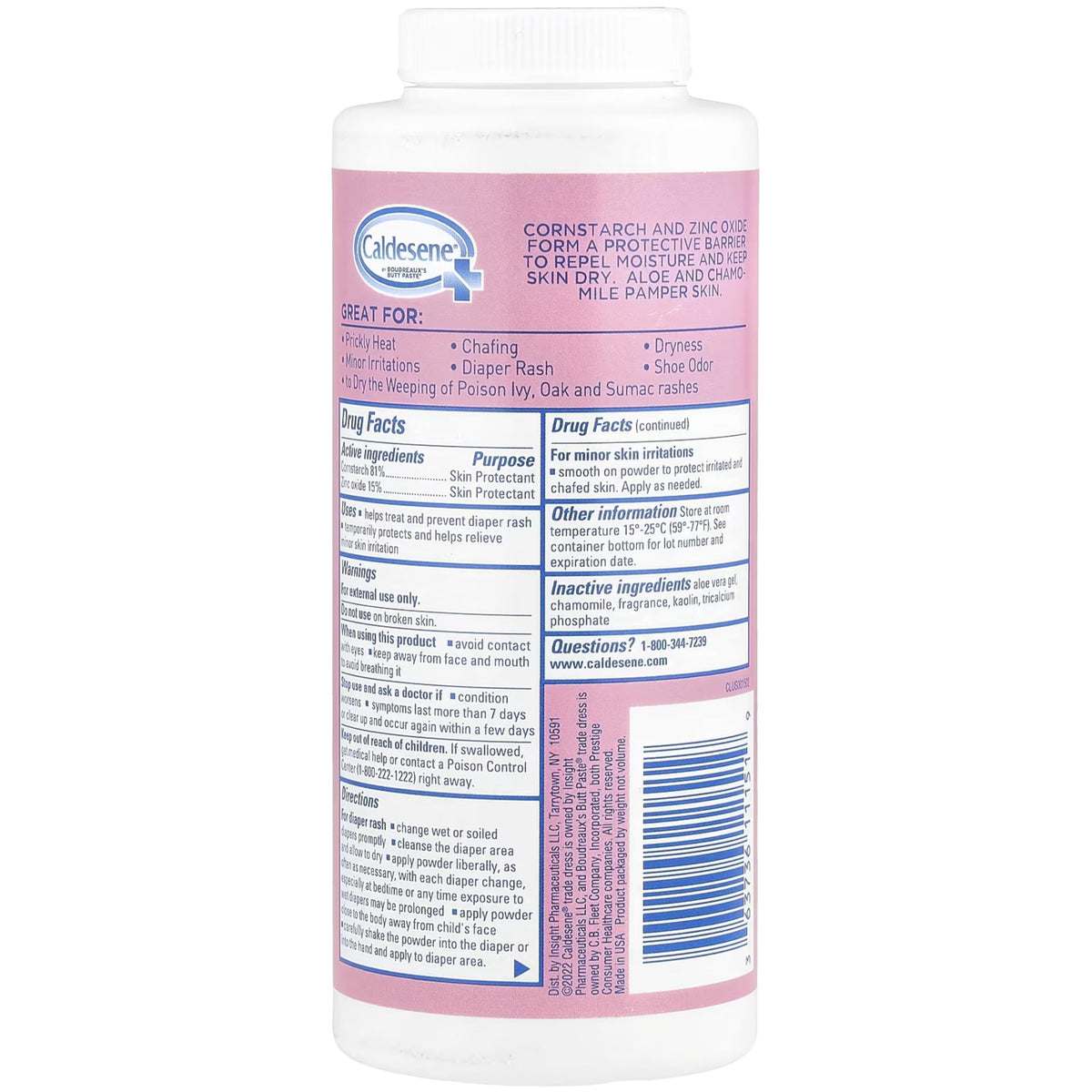 Caldesene Medicated Protecting Powder with Zinc Oxide & Cornstarch-Talc Free, 5 Ounce (5 Pack)