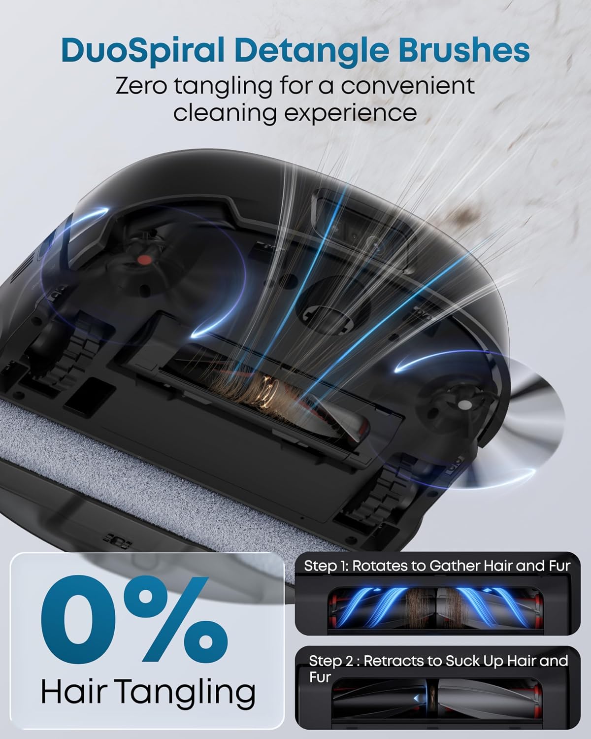eufy E25 Robot Vacuum and Mop for Pet Hair, 20,000 Pa, HydroJet Roller Mop
