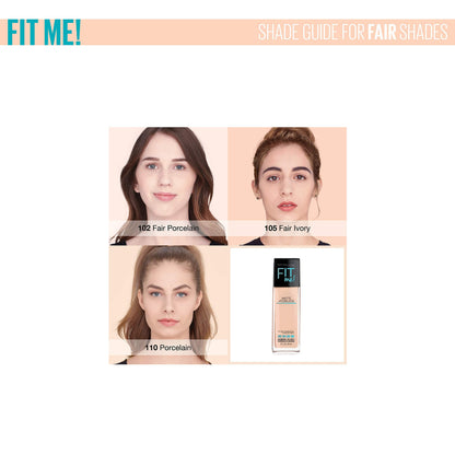 Maybelline Fit Me Matte + Poreless Liquid Oil-Free Foundation Makeup, Sun Beige, 1 Count (Packaging May Vary)
