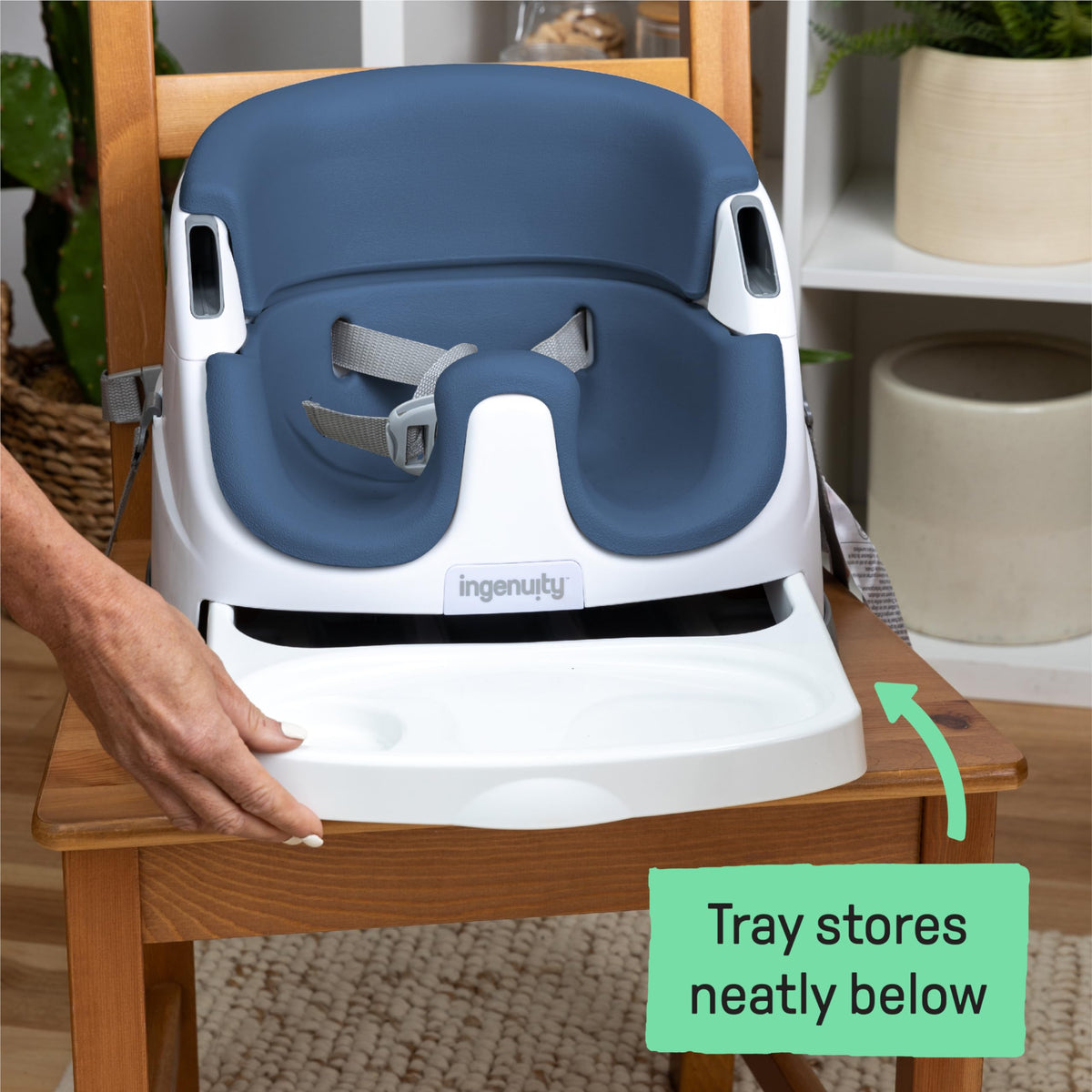 Ingenuity Baby Base 2-in-1 Booster Seat with Tray, Feeding & Floor Seat