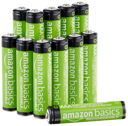 Amazon Basics 16-Pack Rechargeable AA NiMH Batteries, 2000 mAh, 1.2V, Recharge up to 1000x Times, Pre-Charged