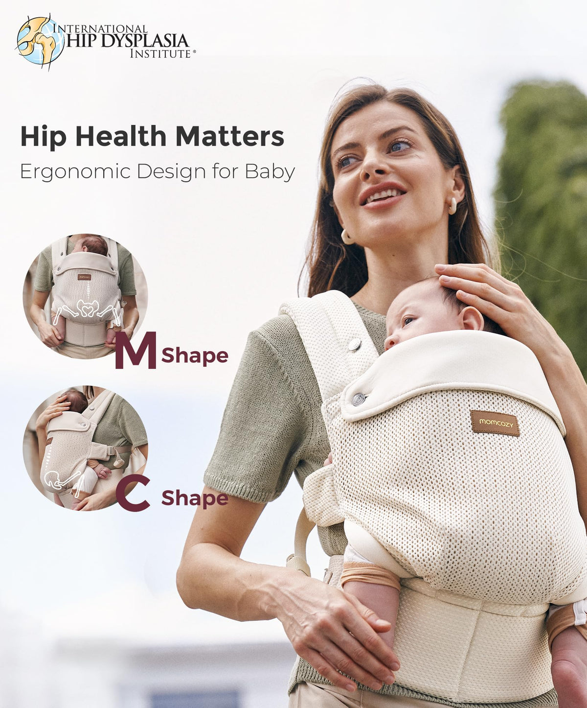 Momcozy PureHug Baby Carrier - Ergonomic, Cozy and Lightweight for 7-45 lbs