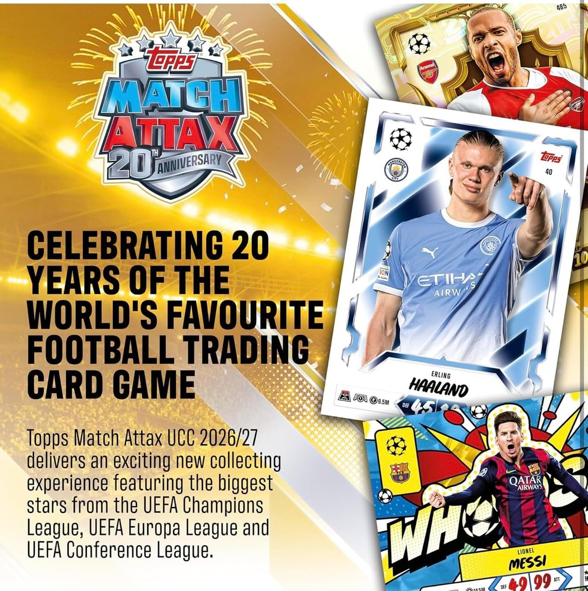 Topps Match Attax 26/27 – Mega Multipack 2027 35 Trading Soccer Cards 4 Boosters + 3 Limited Editions