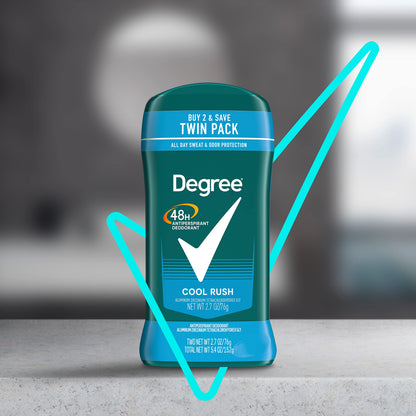 Degree Men Antiperspirant Deodorant, Cool Rush, Twin Pack, 2.7 oz