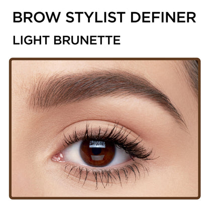 L'Oreal Paris Makeup Brow Stylist Definer Waterproof Eyebrow Pencil, Ultra-Fine Mechanical Pencil, Draws Tiny Brow Hairs and Fills in Sparse Areas and Gaps, Dark Brunette, 0.11 Ounce (Pack of 2)