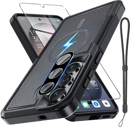 for Samsung Galaxy S24 FE Case, Full Body Heavy Duty Cover, Black Matte