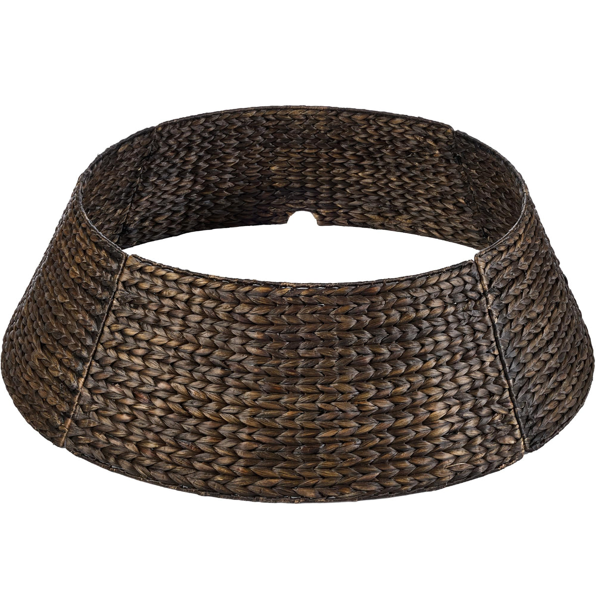 Best Choice Products 36in Christmas Tree Collar, Woven Hyacinth 3-Piece Holiday Rattan Tree Skirt Accessory for Home w/Cord Cut-Out - Chestnut