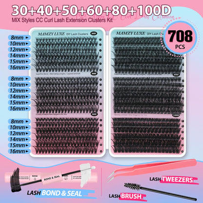 Lash Clusters Wispy 60D Eyelash Clusters 10-18mm Fluff Cluster Eyelash Extensions D Curl No Plastic Feel Individual Lashes Extension 240 Pcs Versatile False Eyelashes Clusters