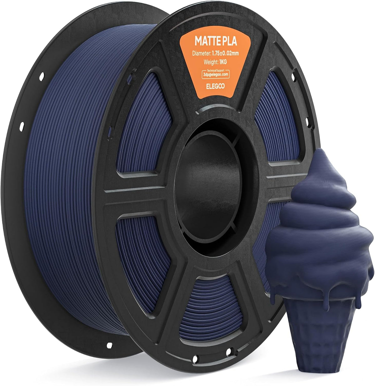 ELEGOO Matte PLA 3D Printer Filament 1.75mm Navy Blue 1KG