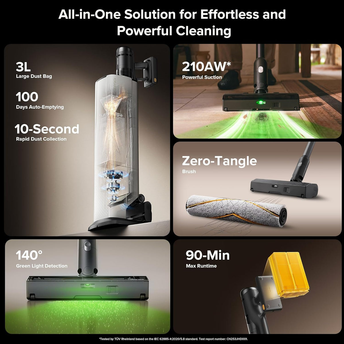 roborock H60 Hub Ultra-N Cordless Stick Vacuum with Auto-Empty Dock, 210AW