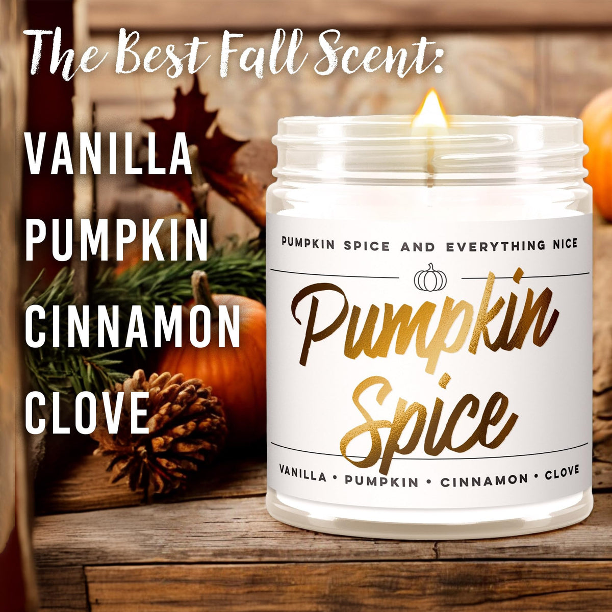 Wax & Wit Fall Candles for Home Scented – Apple, Cinnamon, Clove, Orange – Perfect Home Décor Gifts for Autumn, Holiday, Christmas, Winter - 9oz, Soy Wax, 50 Hour Burn