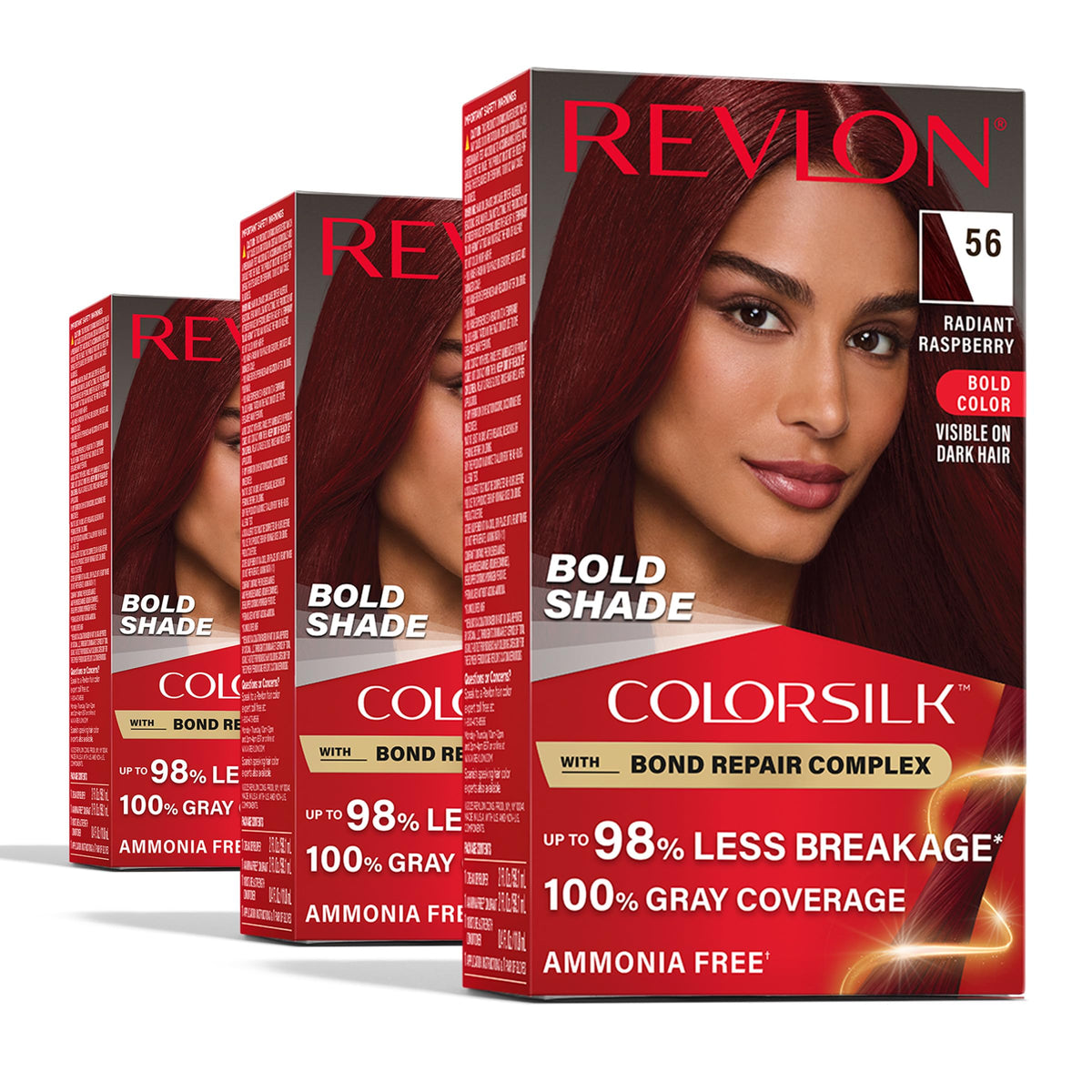Revlon ColorSilk with Bond Repair Hair Color, 51 Light Brown, 3pk