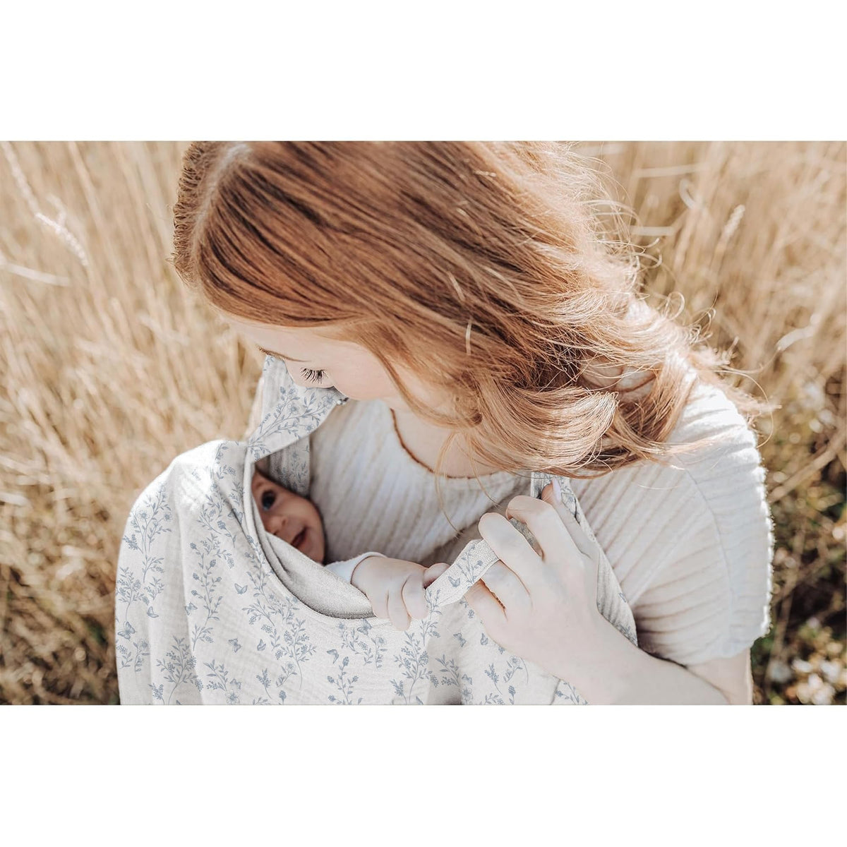 Konssy Muslin Nursing Cover Up for Breastfeeding with Rigid Hoop