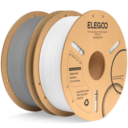 ELEGOO PLA Plus 3D Printer Filament 1.75mm White 2KG, Tougher & Stronger