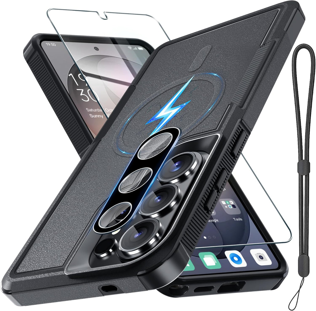 for Samsung Galaxy S24 FE Case, Full Body Heavy Duty Cover, Black Matte