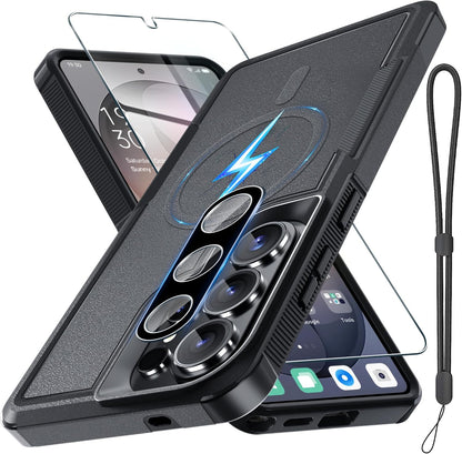 for Samsung Galaxy S24 FE Case, Full Body Heavy Duty Cover, Black Matte