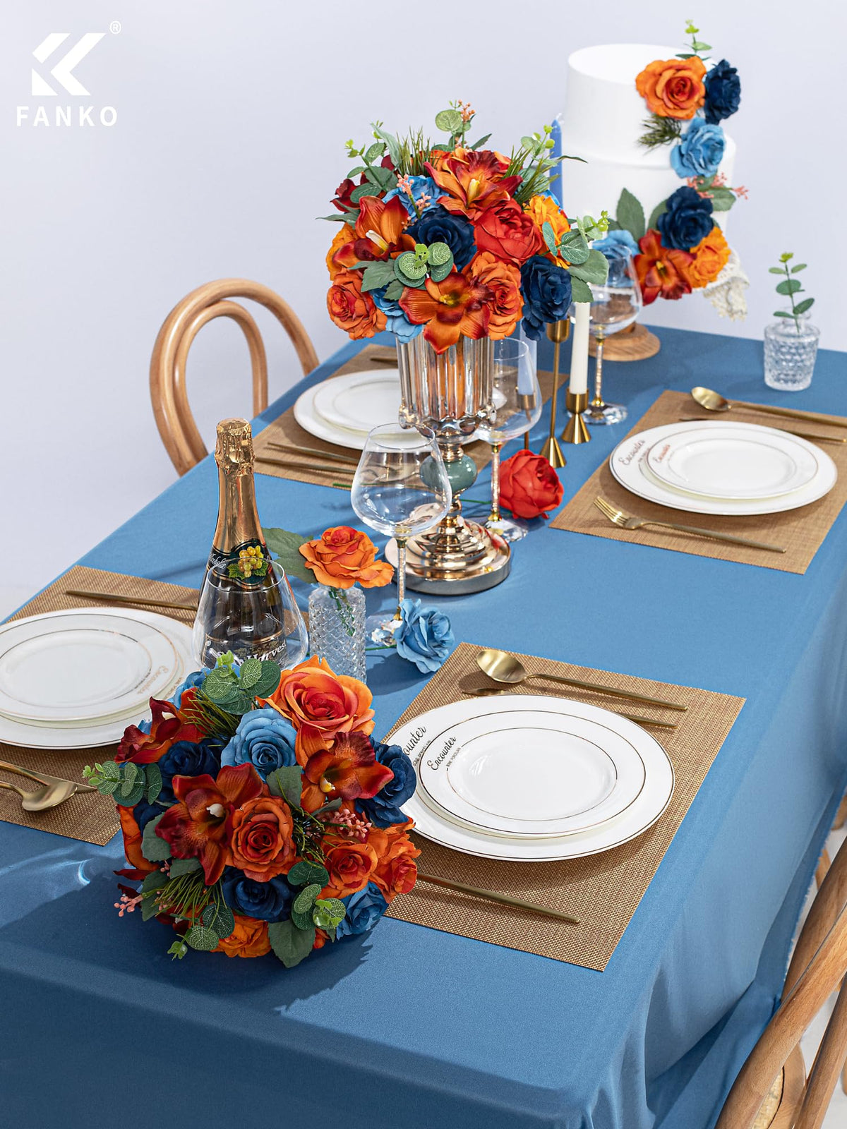 Fall Artificial Flowers DIY Bouquet Combo Faux Rose for Home Decor