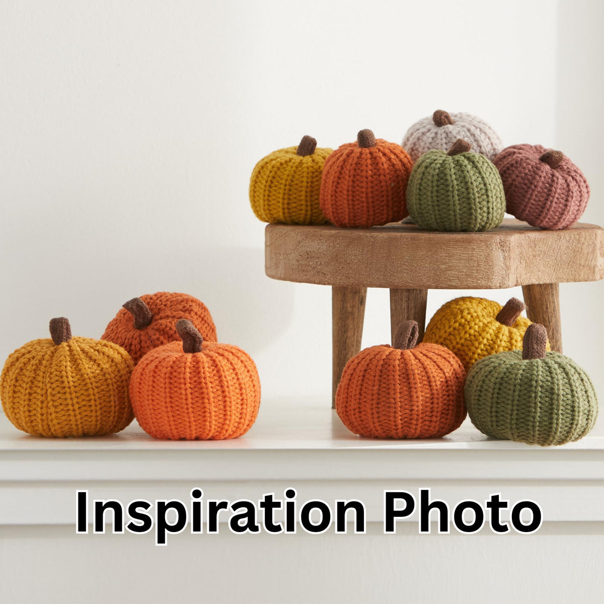 Mini Knit Pumpkins Set of 5, Fall Décor (Autumn Set)