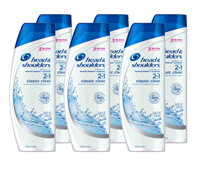 Head and Shoulders Classic Clean Anti-Dandruff 2 in 1 Paraben Free Shampoo and Conditioner, 32.1 fl oz