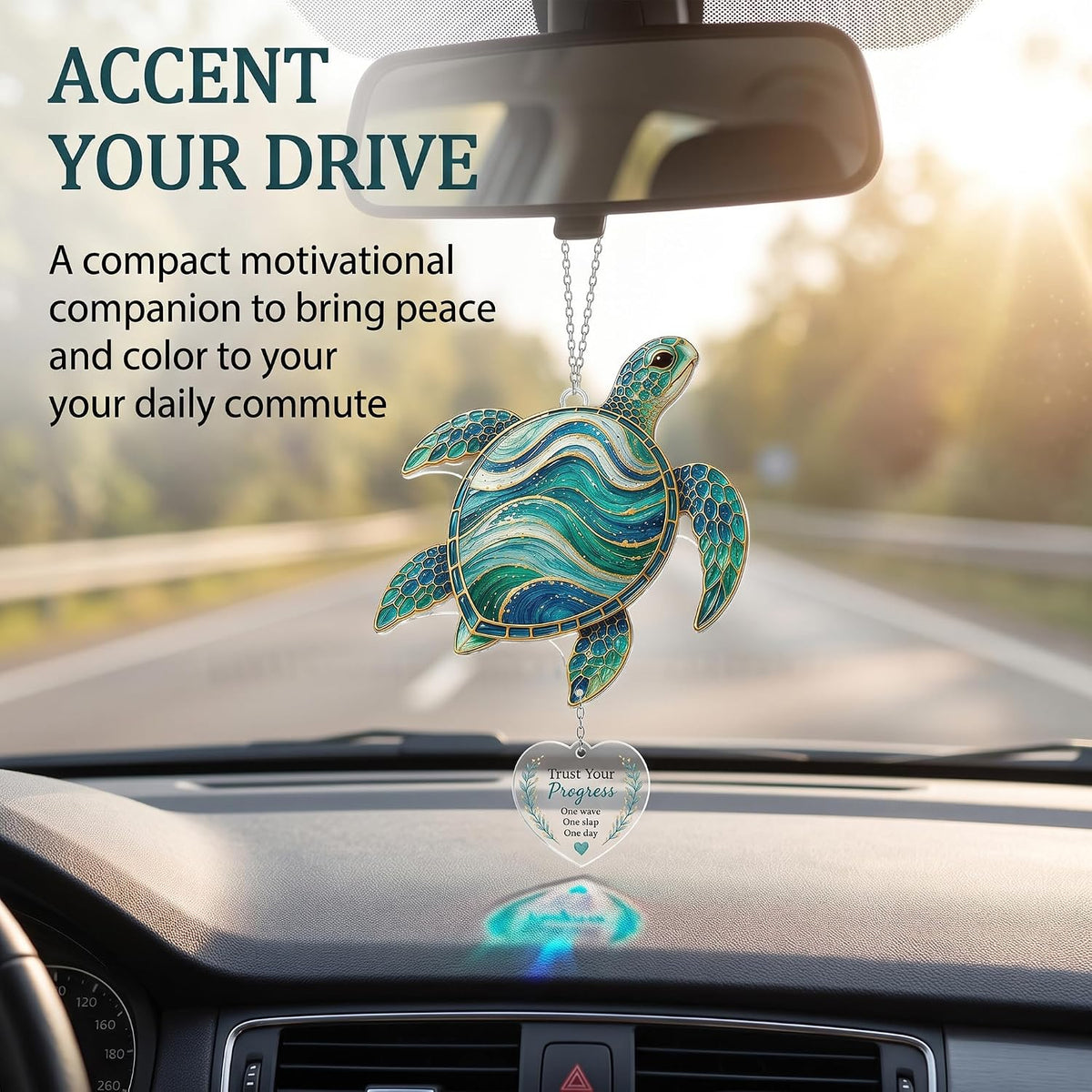4" Acrylic Sea Turtle Suncatcher for Windows, Inspirational Gift for Women