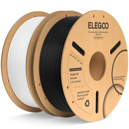 ELEGOO PLA Plus 3D Printer Filament 1.75mm White 2KG, Tougher & Stronger