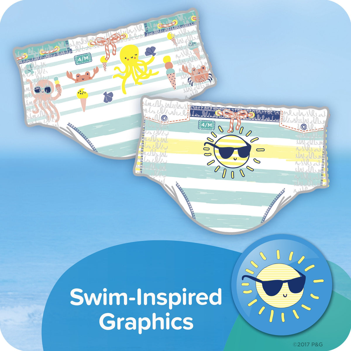 Pampers Splashers Swim Diapers, Size 4, 18 Count, Disposable Swim Diapers, Contains Mess, No Swell
