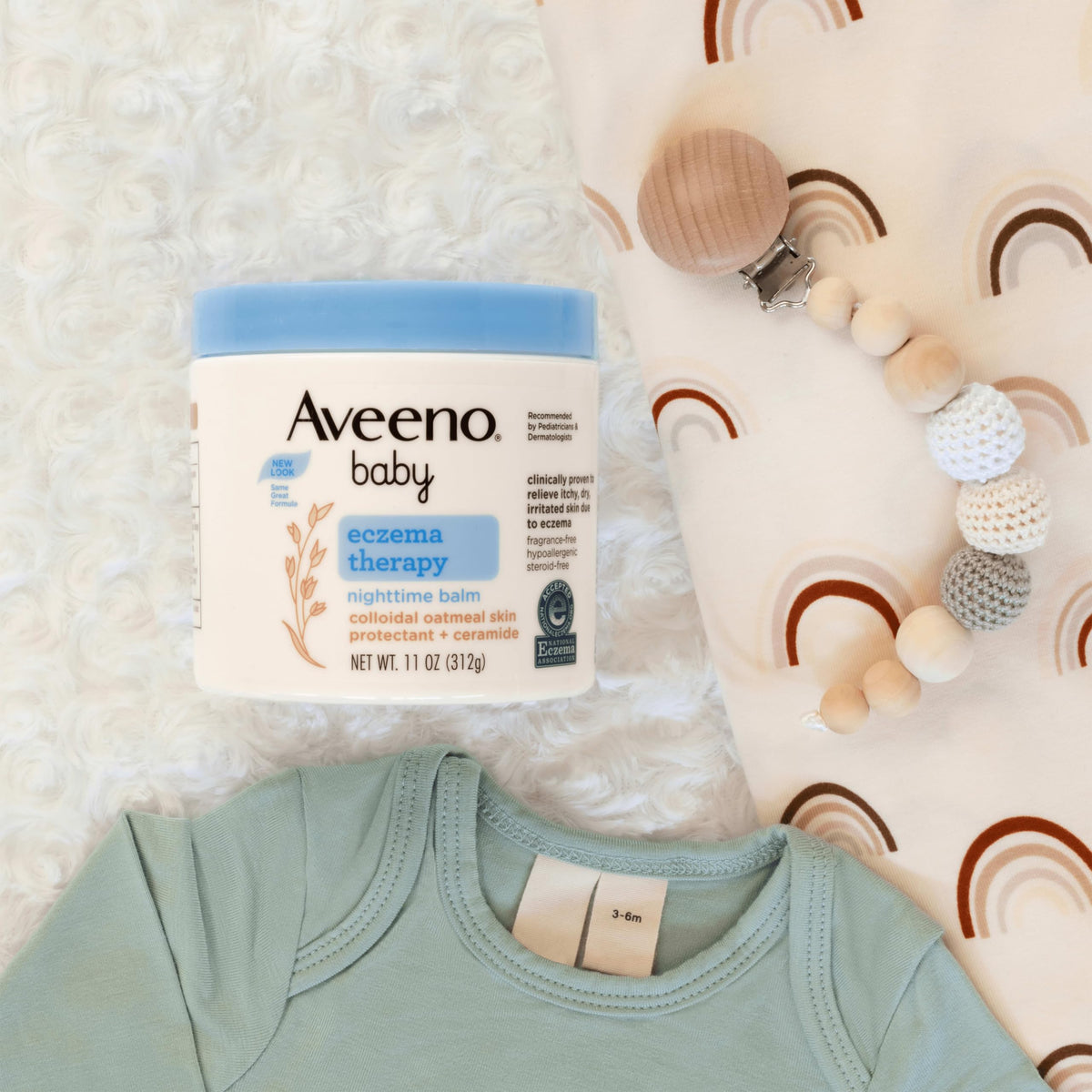 Aveeno Baby Eczema Therapy Nighttime Body Balm, Hypoallergenic, 11 oz
