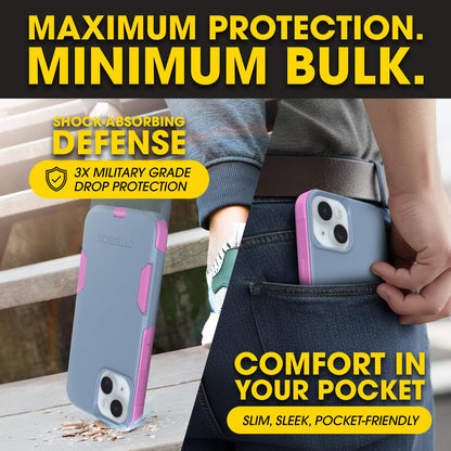 OtterBox iPhone 17e, 16e, 15, 14, & 13 Commuter Series Case - Black, Slim & Tough, Pocket-Friendly, with Port Protection - Thin & Protective iPhone Case, Dual-Layer, Impact Absorbing iPhone Case