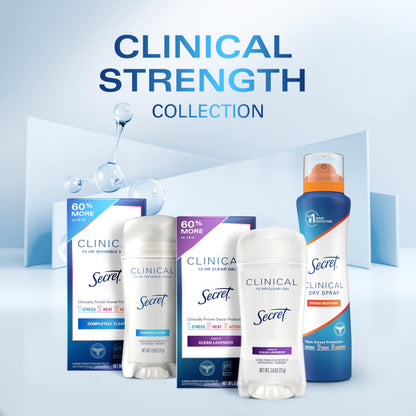 Secret Clinical Antiperspirant Deodorant, Completely Clean 2.6 oz Pack of 2