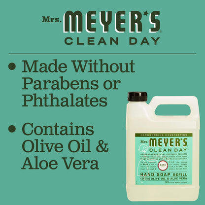 MRS. MEYER'S CLEAN DAY Hand Soap Refill, Lemon Verbena Scent, 33 Fl Oz Bottle