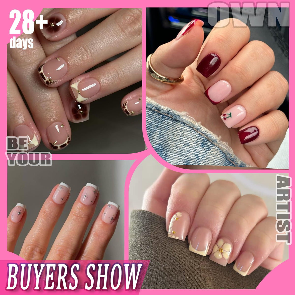UNA GELLA Short Sharp Square Nail Tips 504pcs X-Soft Flat Square Nails