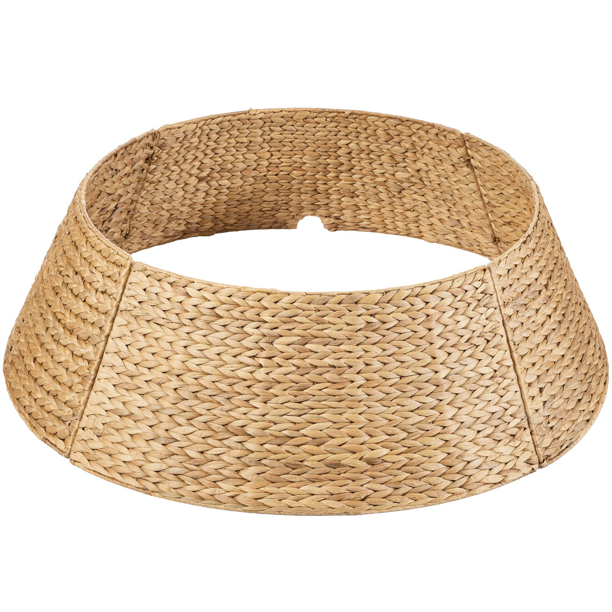 Best Choice Products 36in Christmas Tree Collar, Woven Hyacinth 3-Piece Holiday Rattan Tree Skirt Accessory for Home w/Cord Cut-Out - Chestnut