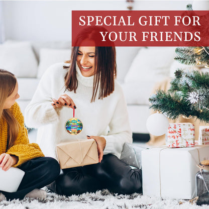 Sea Turtle Gift for Women, Mom & Daughter Christmas Ornament with Card
