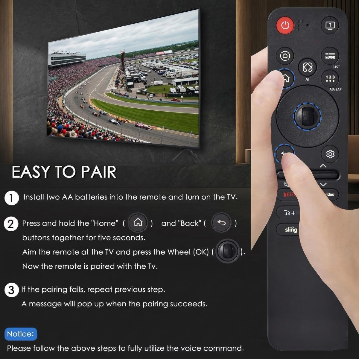 Magic Remote for 2019-2025 LG Smart TV,AI Voice & Pointer Control