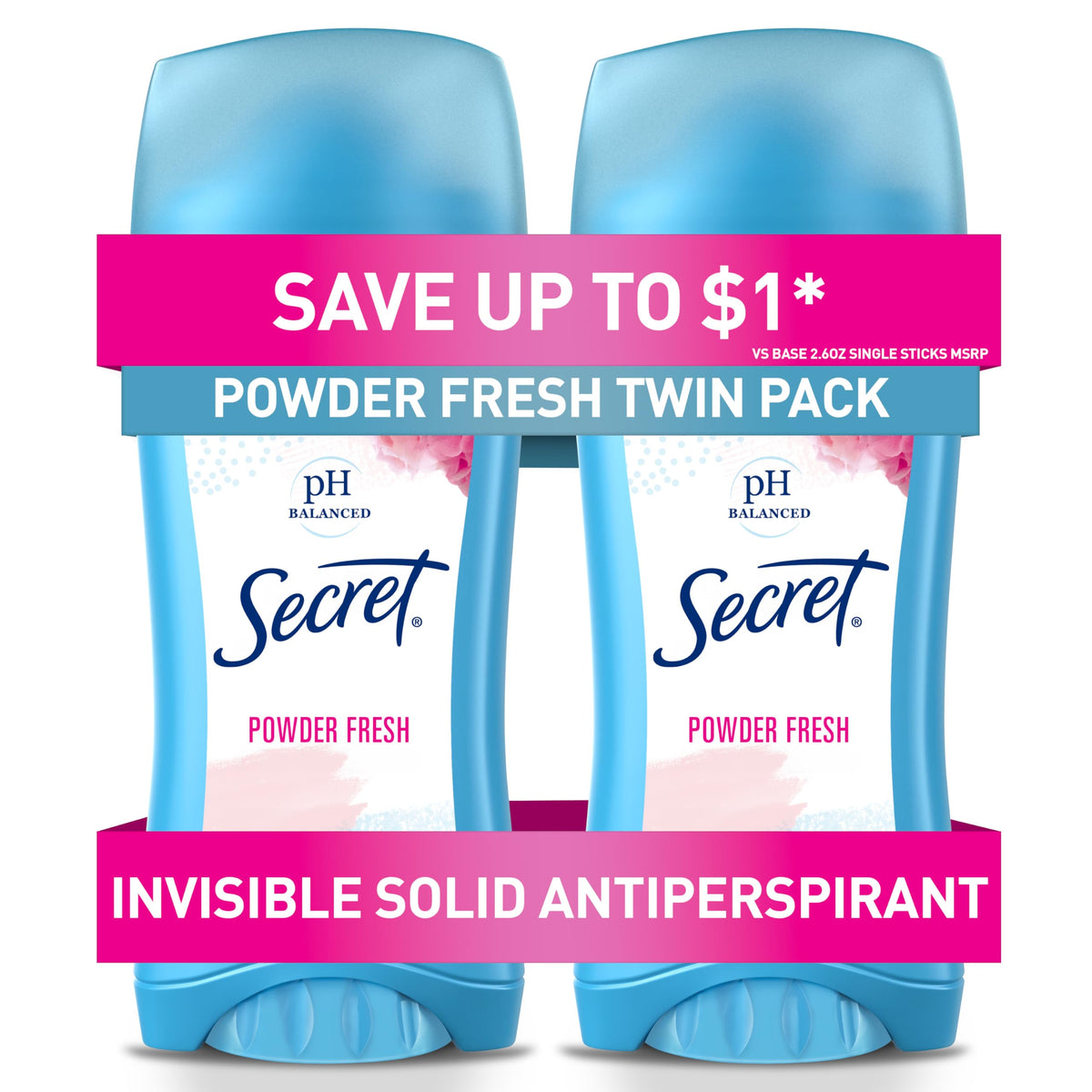 Secret Antiperspirant Deodorant for Women, Shower Fresh, 2.6 oz Pack of 2