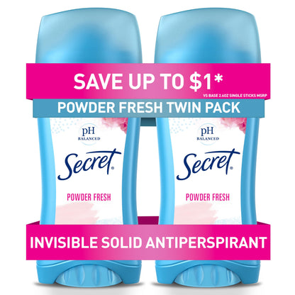 Secret Antiperspirant Deodorant for Women, Shower Fresh, 2.6 oz Pack of 2