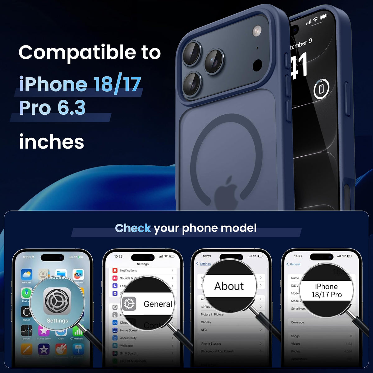 CACOE Magnetic Case for iPhone 17 6.3 inch, Light Purple