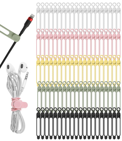 Silicone Cable Ties, Cord Organizer Cable Management,2Sizes-Grey