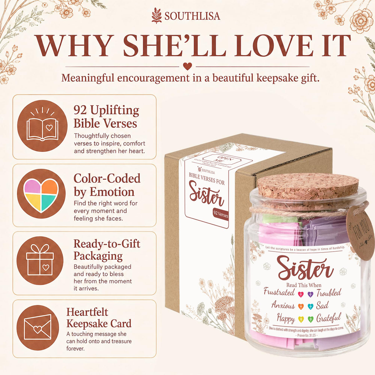 Read This When Bible Verses Jar – Birthday Gifts for Women, Christian Gifts, Christmas Gift for Women, Gift for Mom from Daughter
